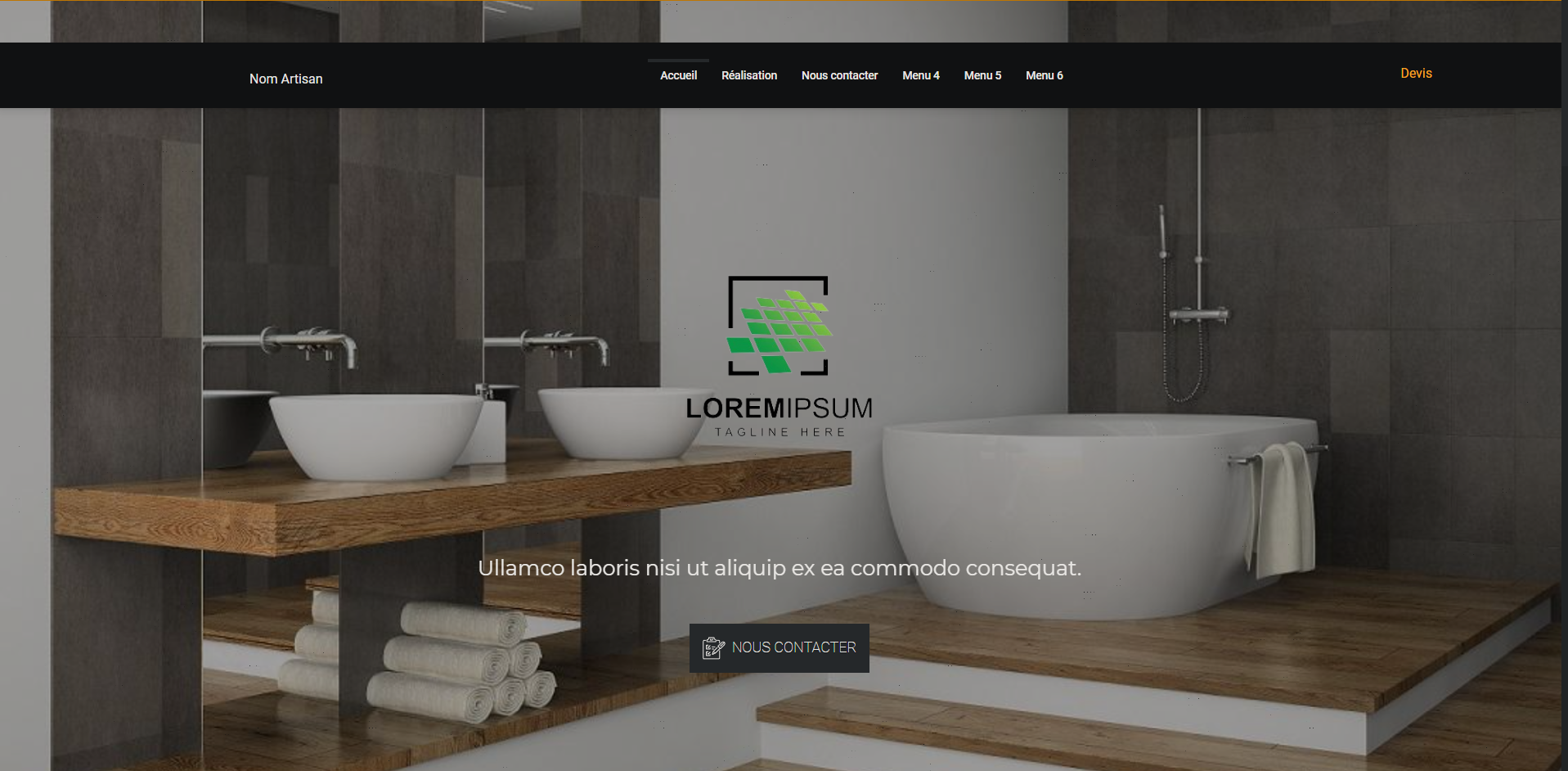 Template site web artisan plombier électricien menuisier galerie travaux